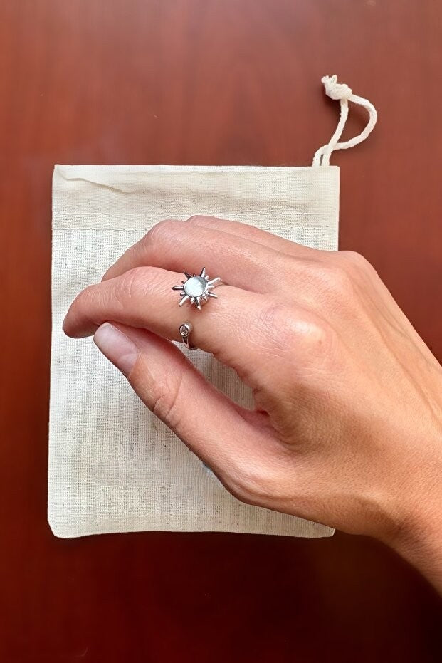 So Steady™ Çelik Ayarlanabilir 360 Derece Dönen Anksiyete Yüzüğü (Çelik)