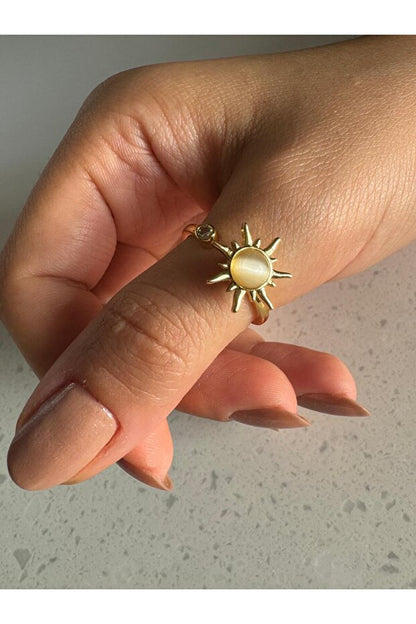 So Steady™ Çelik Ayarlanabilir 360 Derece Dönen Anksiyete Yüzüğü (Çelik)