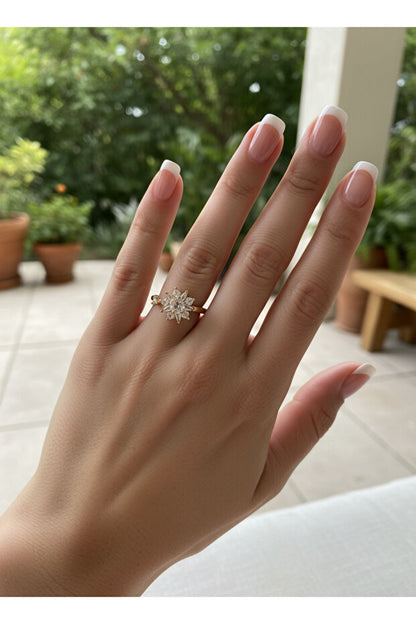 So Steady™ Anksiyete Lotus Yüzüğü  (ÇELİK)