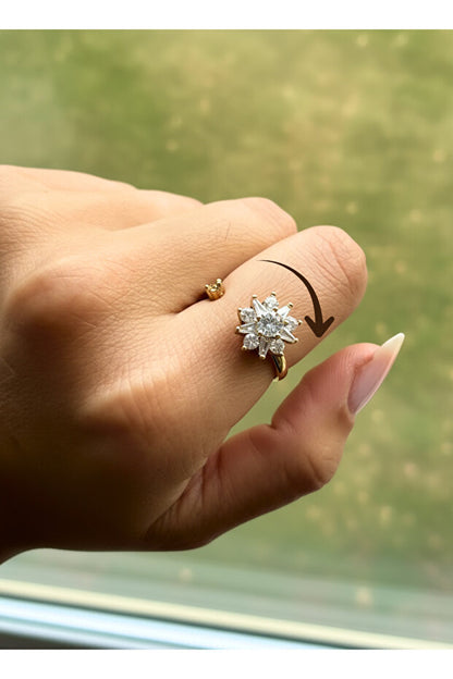 So Steady™ Anksiyete Lotus Yüzüğü  (ÇELİK)